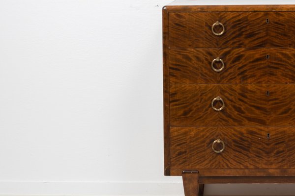 Swedish Art Deco Stained Birch Chest of Drawers, 1920s-MJF-1407000