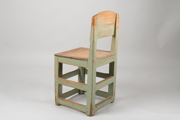 Swedish Baroque Style Rustic Green Chair-MJF-931161