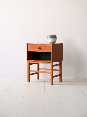 Swedish Bedside Table with Drawer, 1960s-QWP-1816388