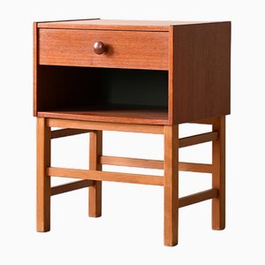 Swedish Bedside Table with Drawer, 1960s-QWP-1816388