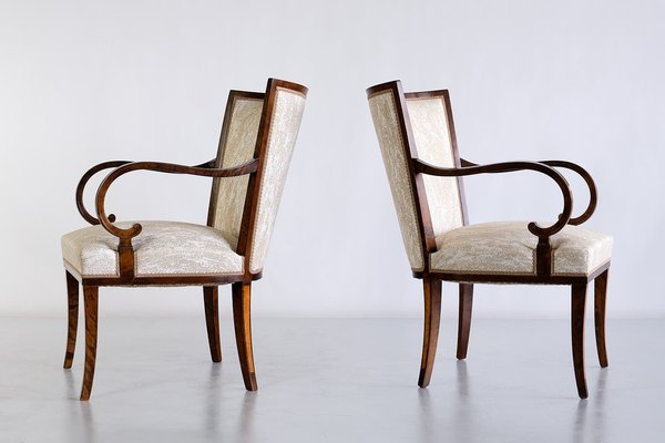 Swedish Birch and Satinwood Armchairs by Carl Malmsten for Bodafors, 1930s, Set of 2-FMT-1275173