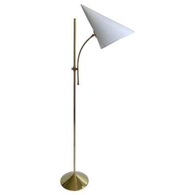 Swedish Brass Adjustable Witches Hat Floor Lamp, 1950s-OE-1801581