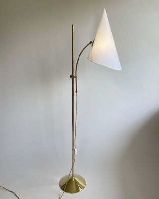 Swedish Brass Adjustable Witches Hat Floor Lamp, 1950s-OE-1801581