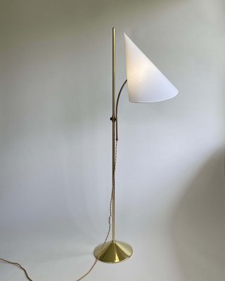 Swedish Brass Adjustable Witches Hat Floor Lamp, 1950s-OE-1801581