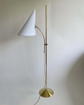 Swedish Brass Adjustable Witches Hat Floor Lamp, 1950s-OE-1801581