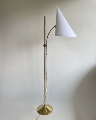 Swedish Brass Adjustable Witches Hat Floor Lamp, 1950s-OE-1801581