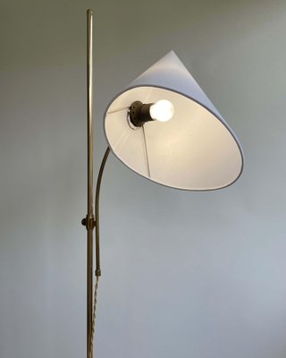 Swedish Brass Adjustable Witches Hat Floor Lamp, 1950s-OE-1801581