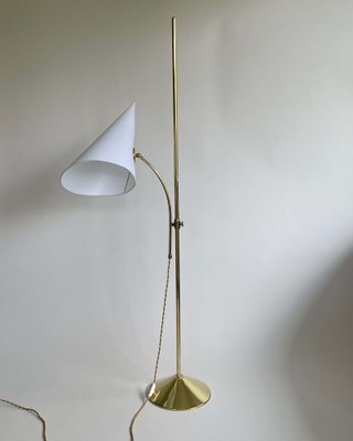 Swedish Brass Adjustable Witches Hat Floor Lamp, 1950s-OE-1801581