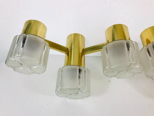 Swedish Brass and Glass Wall Lights, 1960s, Set of 2-PUK-636575