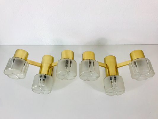 Swedish Brass and Glass Wall Lights, 1960s, Set of 2-PUK-636575