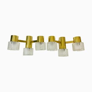 Swedish Brass and Glass Wall Lights, 1960s, Set of 2-PUK-636575