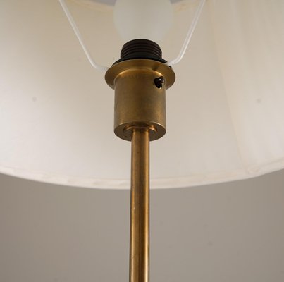 Swedish Brass and Leather Floor Lamp attributed to Böhlmarks, 1950s-FM-2035116