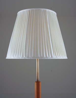 Swedish Brass and Wood Floor Lamp attributed to Boréns, 1940s-FM-1702331