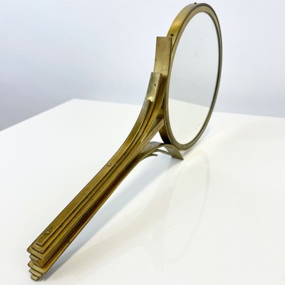 Swedish Brass Hand Mirror by Ivar Ålenius Björk for Ystad-Metall-SFW-910800