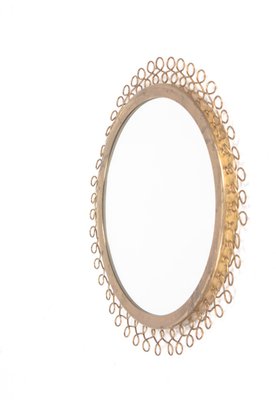 Swedish Brass Mirror, 1950s-FK-562072