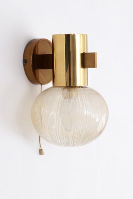 Swedish Brass Wall Lamp with Glass by Hans-Agne Jakobsen for Markaryd, 1960-EZZ-1771027