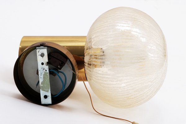 Swedish Brass Wall Lamp with Glass by Hans-Agne Jakobsen for Markaryd, 1960-EZZ-1771027