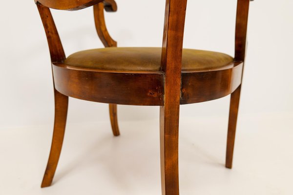 Swedish Brown Desk Chair in Birch & Mahogany, Sweden, 1920s-UYK-1120408