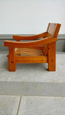 Swedish Brutalist Chair in Pine, 1970s-GJF-1817655