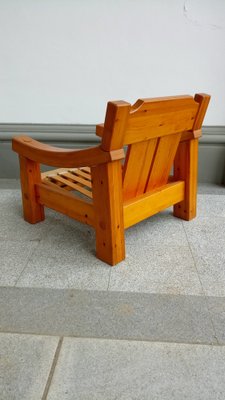 Swedish Brutalist Chair in Pine, 1970s-GJF-1817655