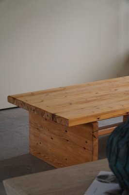 Swedish Brutalist Rectangular Solid Pine Coffee Table, 1960s-MXF-1007426