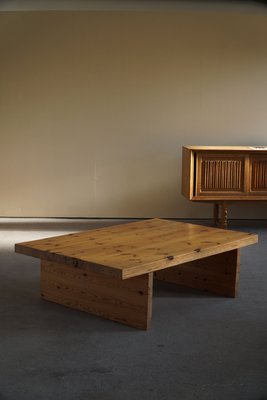 Swedish Brutalist Solid Pine Coffee Table by Sven Larsson, 1970s-MXF-1072453