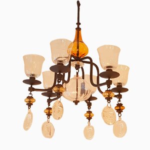 Swedish Candle Chandelier by Erik Höglund for Kosta-QDP-943823