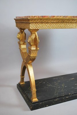 Swedish Console in Golden Wood and Marble Top, 1800-FGA-1270631