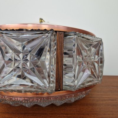 Swedish Copper and Crystal Glass Chandelier, 1960s-ZPB-1300260