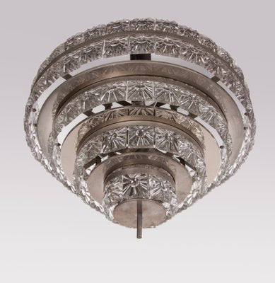 Swedish Crystal & Nickel 18-Light Chandelier by Carl Fagerlund for Orrefors, 1960s-DEK-780550