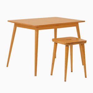 Swedish Desk and Stool by Malmvall Göran, 1940s, Set of 2-QWP-811572