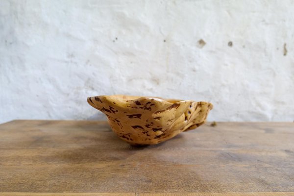 Swedish Folk Art Organic Burl Curly Birch Tiger Bowl, 1980s-UYK-1396130