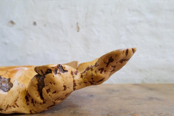 Swedish Folk Art Organic Burl Curly Birch Tiger Bowl, 1980s-UYK-1396130