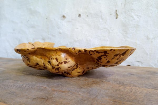 Swedish Folk Art Organic Burl Curly Birch Tiger Bowl, 1980s-UYK-1396130