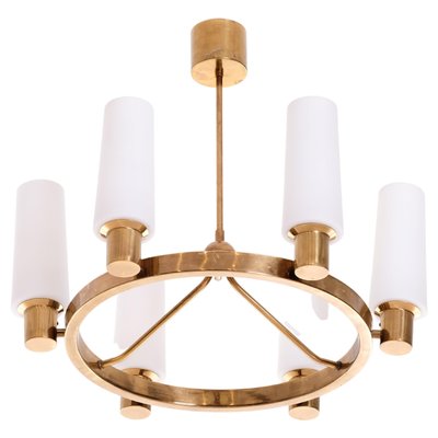 Swedish Glass and Brass Light from Böhlmarks, 1950s-QU-1706881