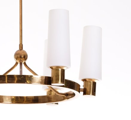 Swedish Glass and Brass Light from Böhlmarks, 1950s-QU-1706881