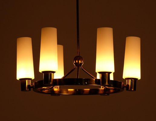 Swedish Glass and Brass Light from Böhlmarks, 1950s-QU-1706881