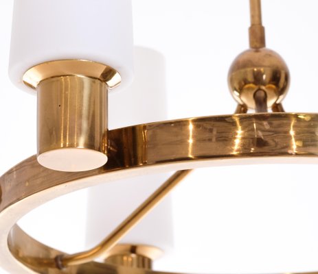 Swedish Glass and Brass Light from Böhlmarks, 1950s-QU-1706881