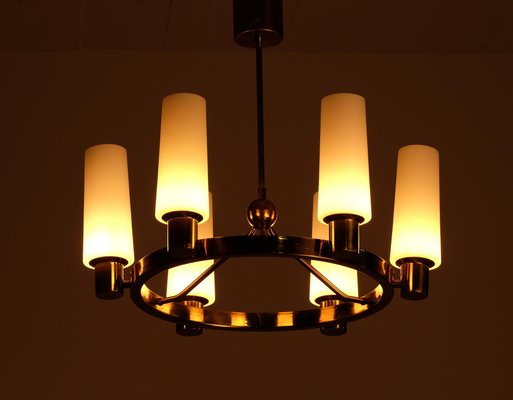 Swedish Glass and Brass Light from Böhlmarks, 1950s-QU-1706881