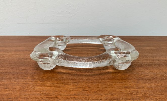 Swedish Glass Candleholder Ring from Pukeberg, 1970s-UAH-1425378