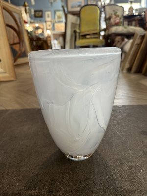 Swedish Glass Vase with Thick Walls and White Inclusions from Kosta Boda-UAI-2027630