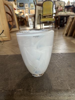 Swedish Glass Vase with Thick Walls and White Inclusions from Kosta Boda-UAI-2027630