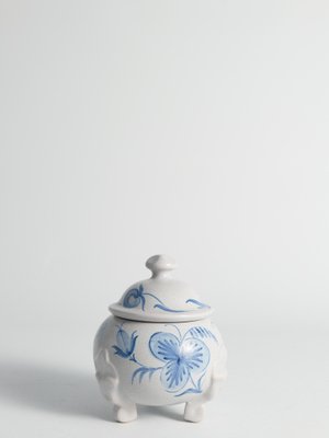 Swedish Grace Blue Leaf Decor Bonbonniere by Allan Eberling for Bo Fajans-RUK-1812300