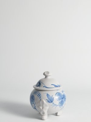 Swedish Grace Blue Leaf Decor Bonbonniere by Allan Eberling for Bo Fajans-RUK-1812300