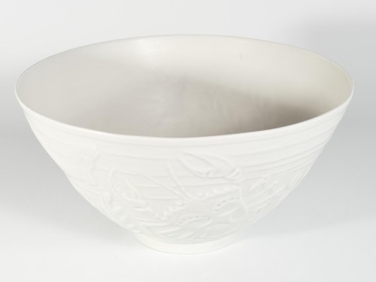 Swedish Grace White Porcelain Sea Themed Bowl by Gunnar Nylund for Alp, 1940s-RUK-1758095