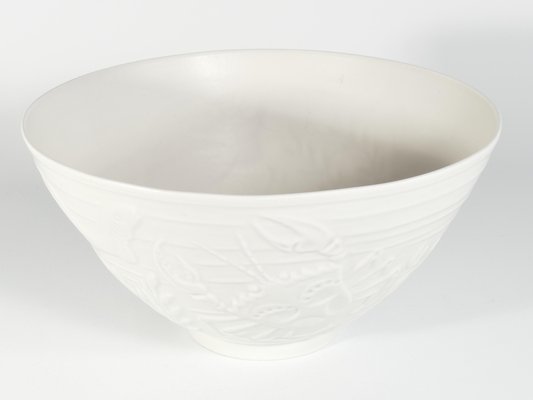 Swedish Grace White Porcelain Sea Themed Bowl by Gunnar Nylund for Alp, 1940s-RUK-1758095