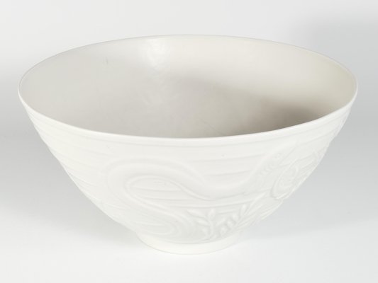 Swedish Grace White Porcelain Sea Themed Bowl by Gunnar Nylund for Alp, 1940s-RUK-1758095