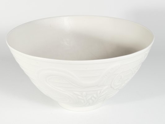 Swedish Grace White Porcelain Sea Themed Bowl by Gunnar Nylund for Alp, 1940s-RUK-1758095