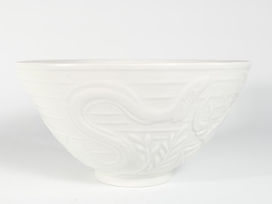 Swedish Grace White Porcelain Sea Themed Bowl by Gunnar Nylund for Alp, 1940s-RUK-1758095