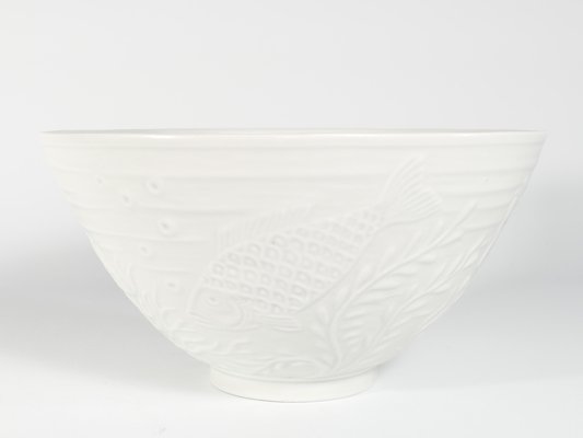 Swedish Grace White Porcelain Sea Themed Bowl by Gunnar Nylund for Alp, 1940s-RUK-1758095